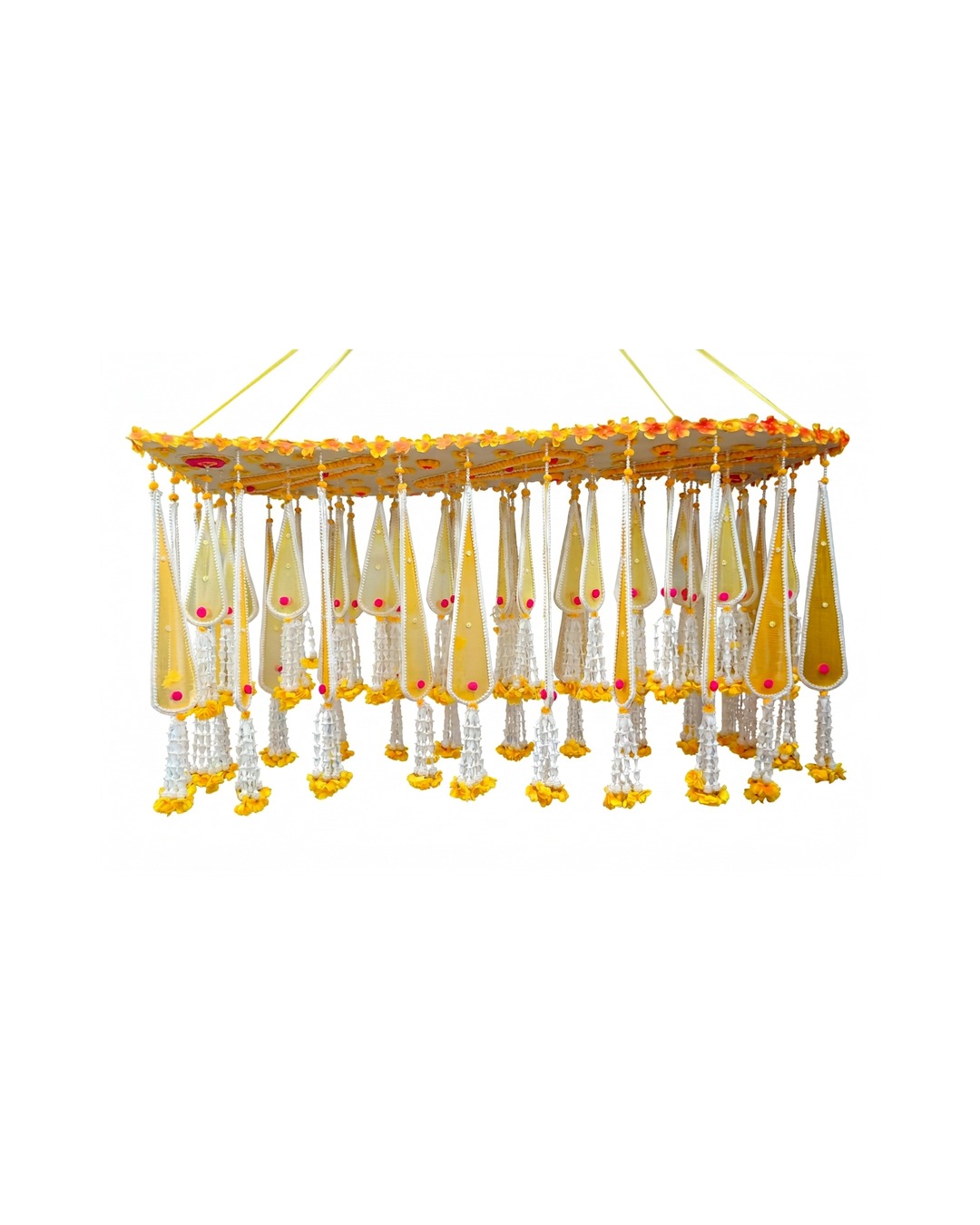 Yellow Teardrop Mandap Ceiling