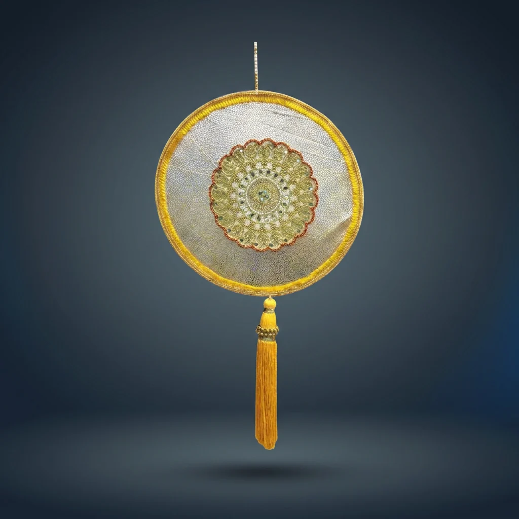 Golden Tassel Round Wall Hanging
