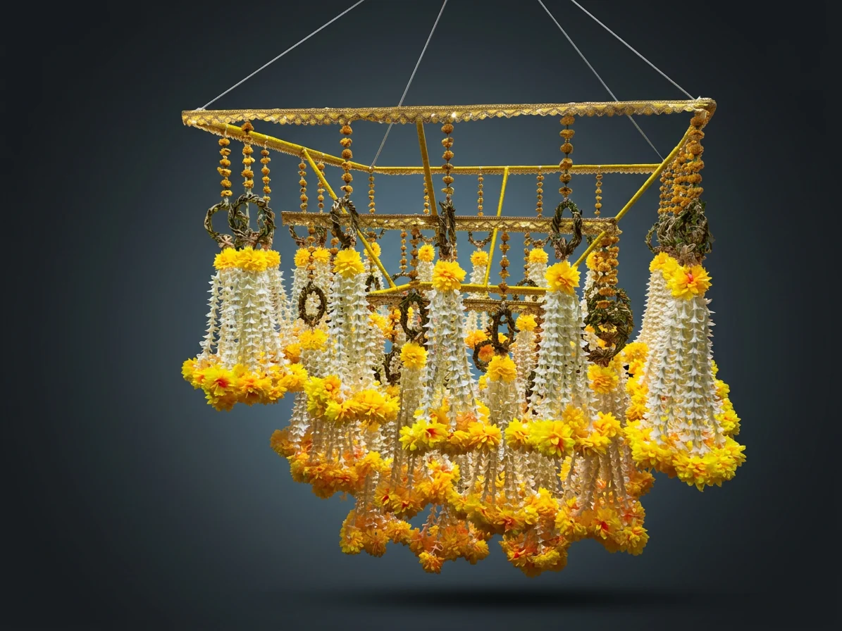 Marigold Tassel Square Chandelier