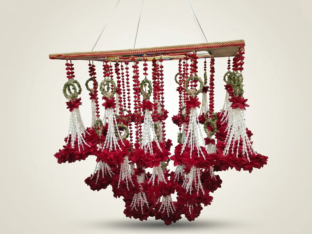 Red and White Tassel Hanging Bar