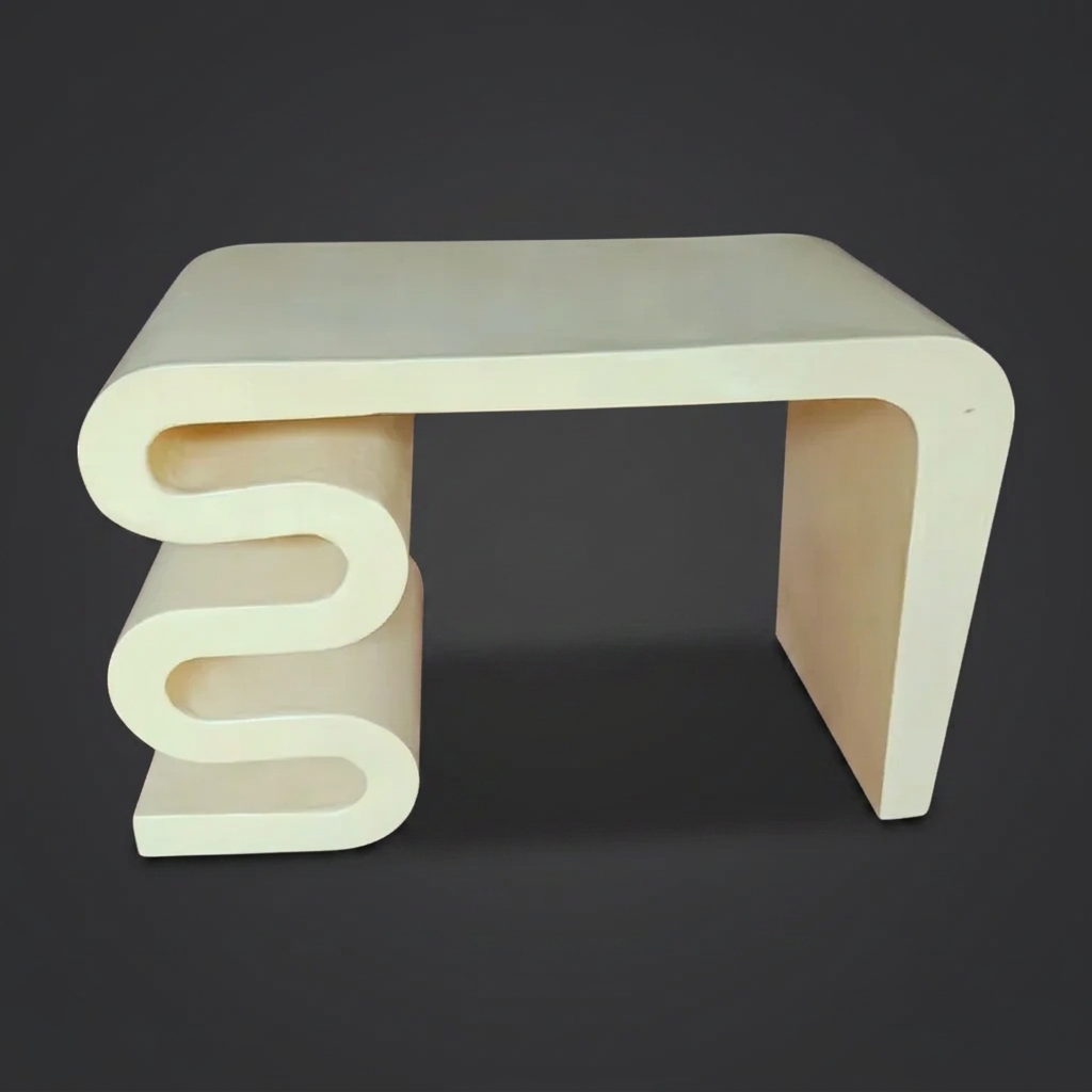 Ivory Wave Console Table