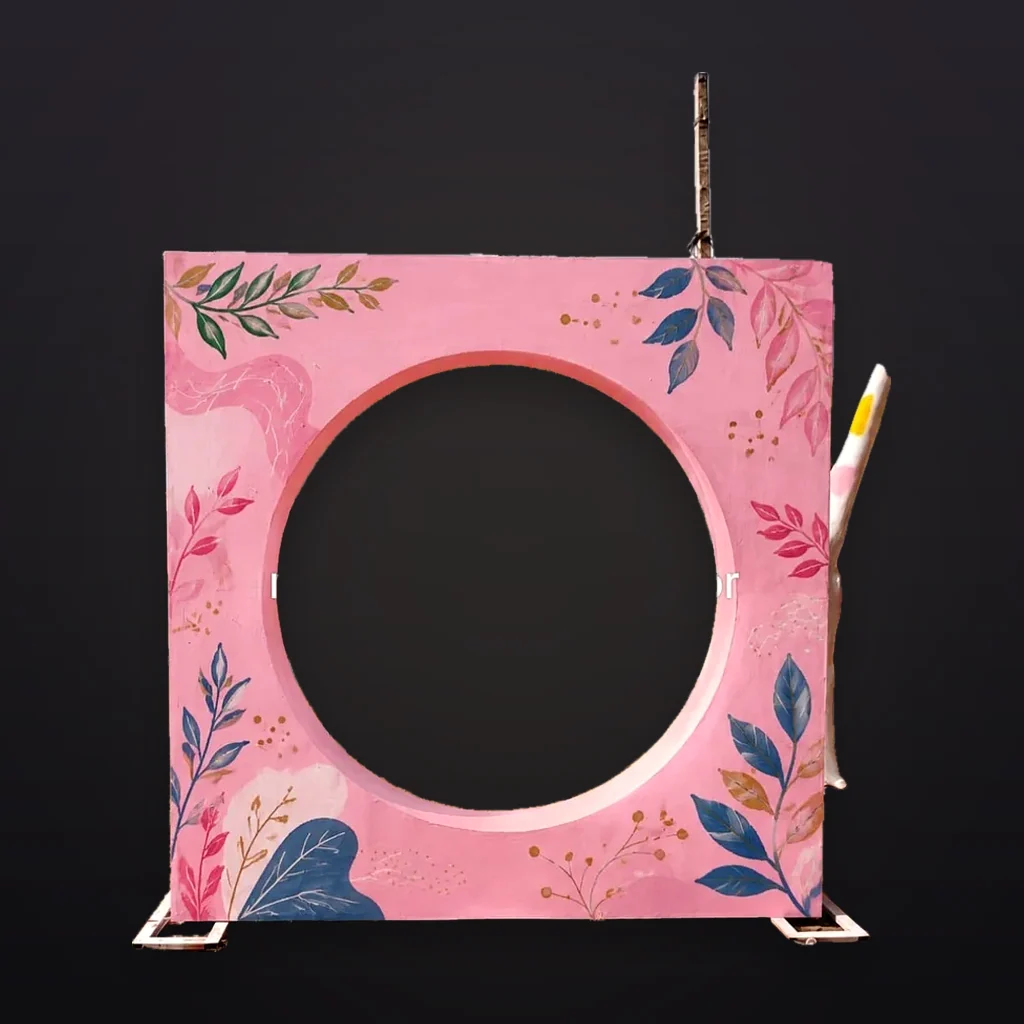 Pink Painted Round Frame Backdrop