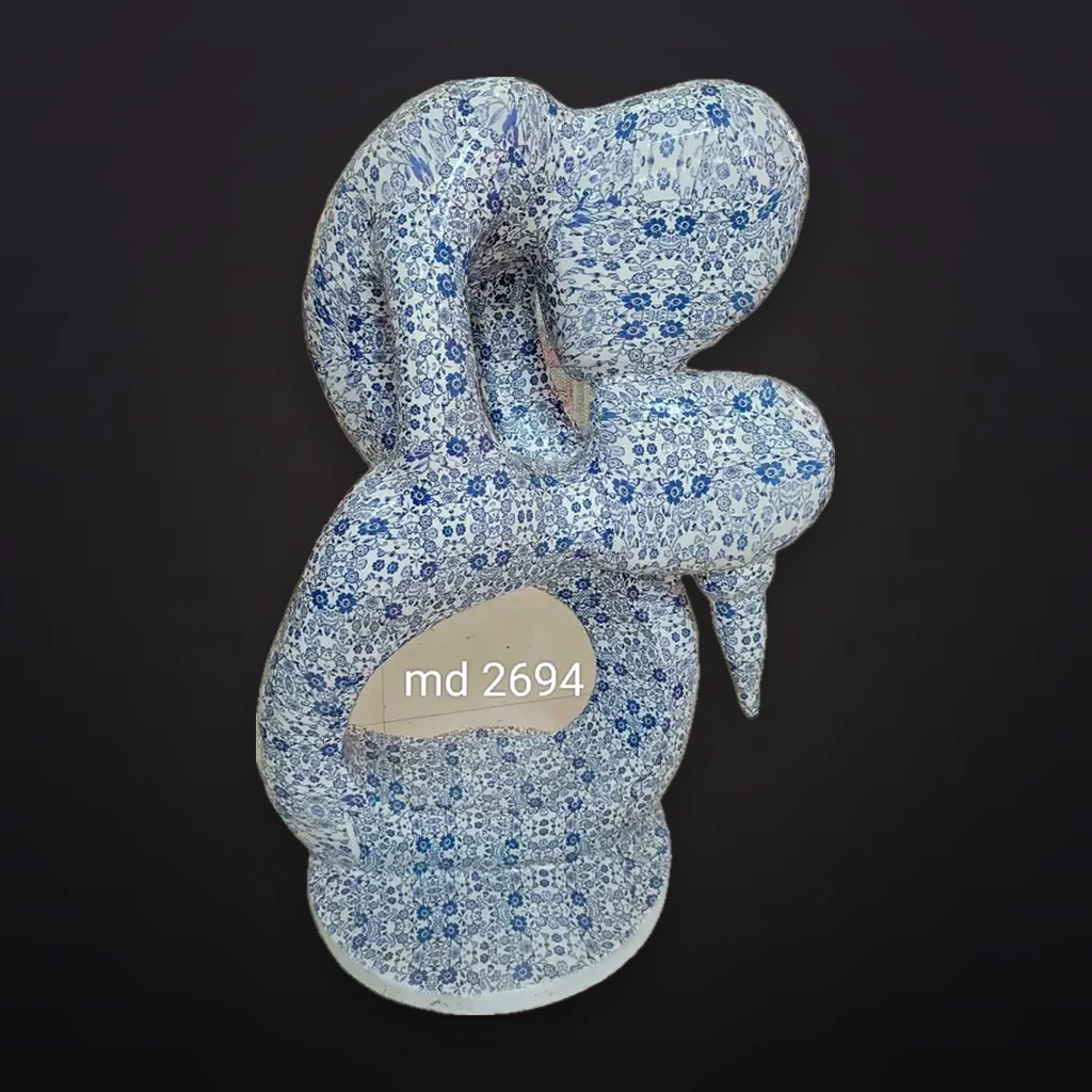 Blue Print Snake Statue