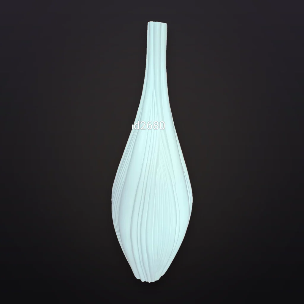 White Fluted Fibre Vase